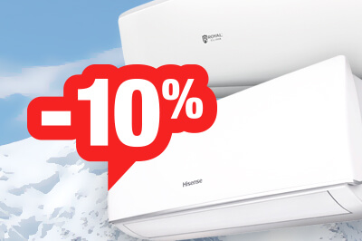 Скидка 10%  на кондиционеры Royal Clima и Hisense